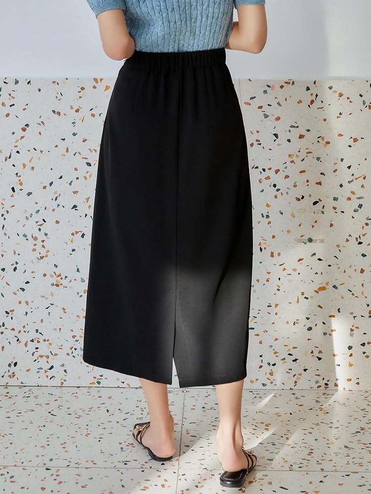 Amazon.com: Women's 2024 Casual Maxi Long Skirt Solid High